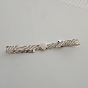 Pandora Authentic Mesh Bracelet With Heart Charm Gold